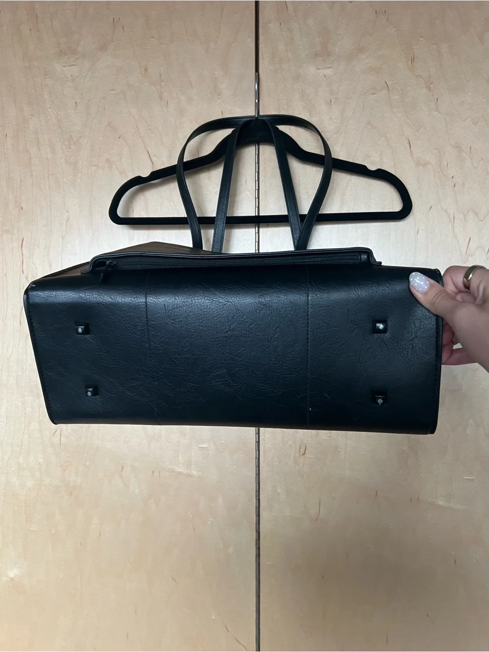 BEIS Black Structured Leather-Look Tote